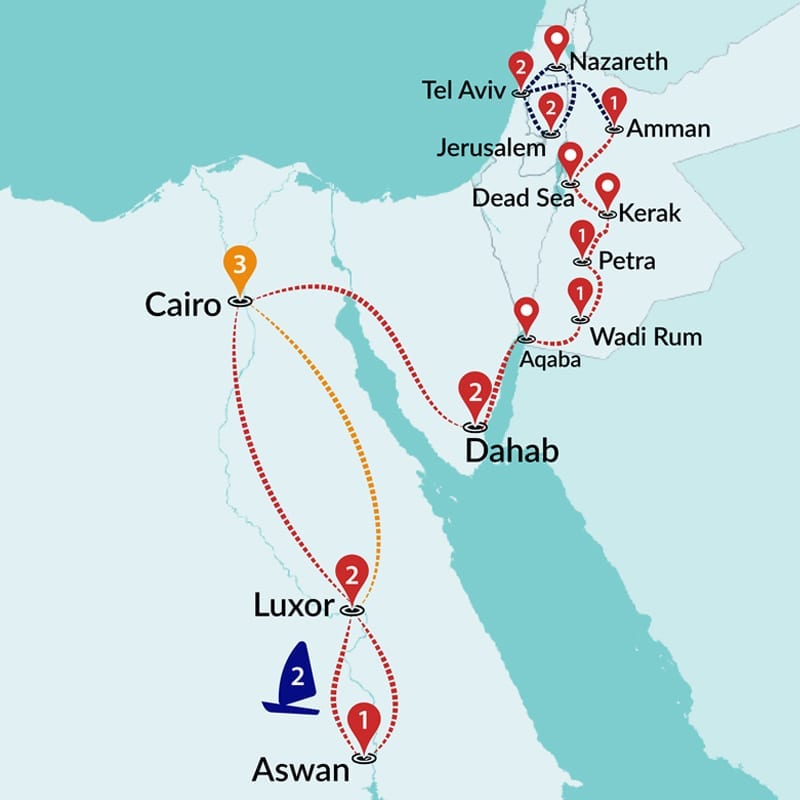 map of jordan and egypt Egypt Jordan And Israel Tours Travel Talk Tours map of jordan and egypt